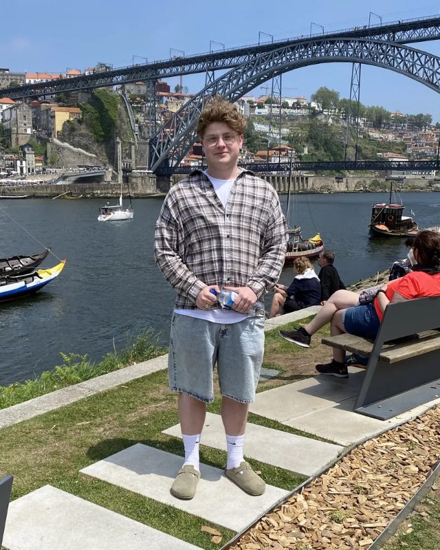 Jake by the river in Porto, Portugal