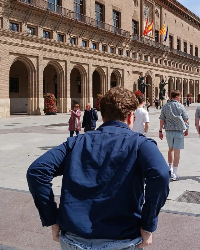 Jake in a square in Zaragoza, Spain